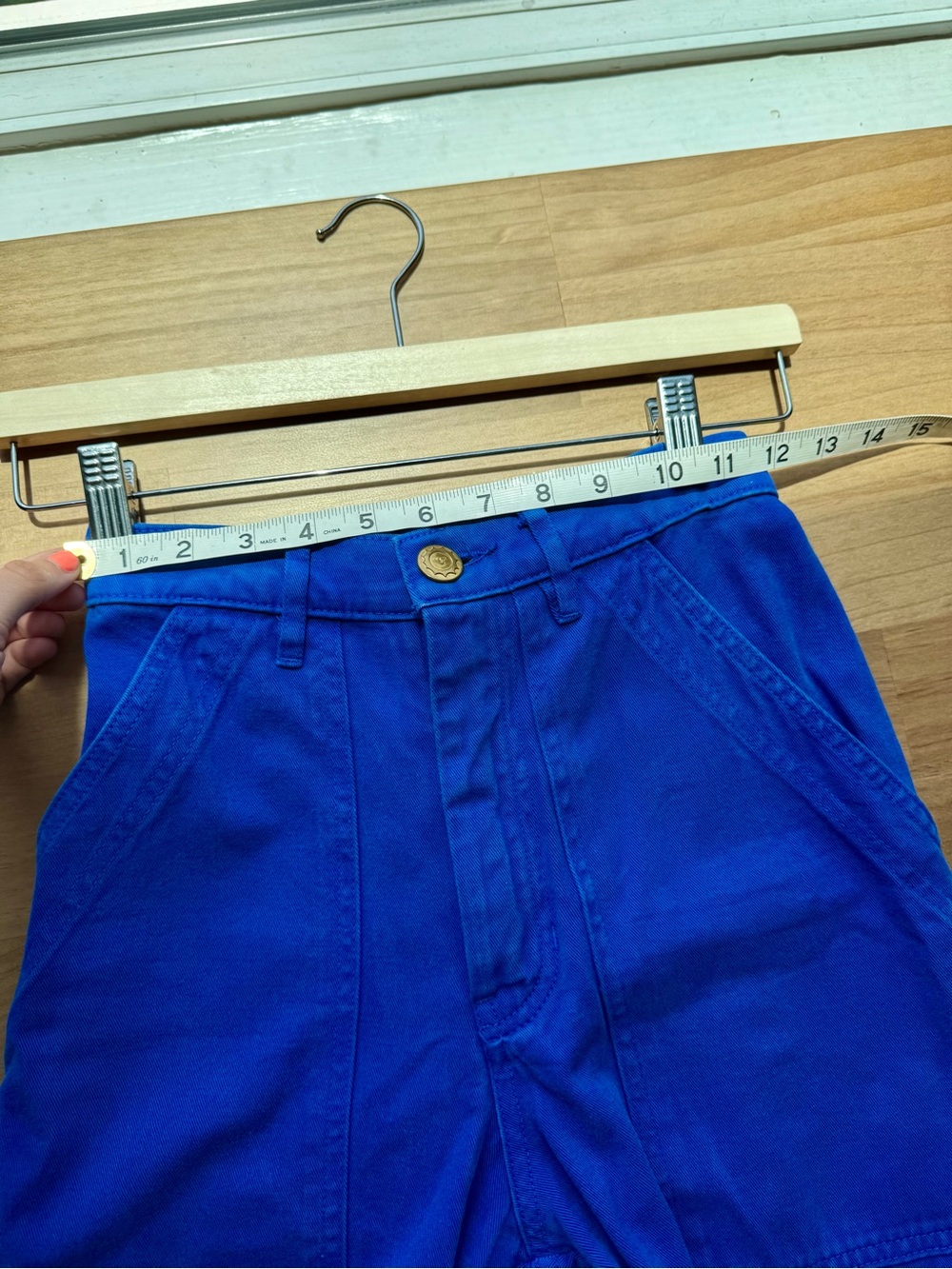Big Bud Press Royal Blue Painted Flower Wide Leg Pants - Picture 9 of 10